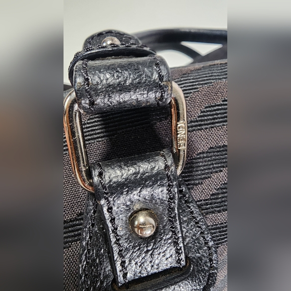 Fendi Nylon & leather black on black shoulder tote. Minor signs of use. - Picture 10 of 16